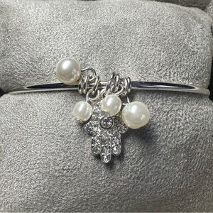 Vera Bradley Hamsa Charm Bracelet with Pearls